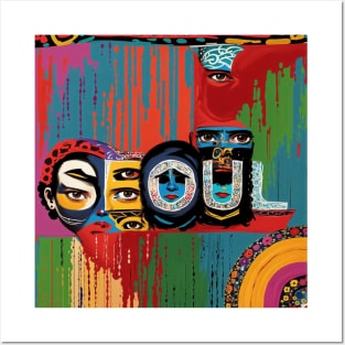 Seoul Hidden in Abstract Art Tshirt Posters and Art